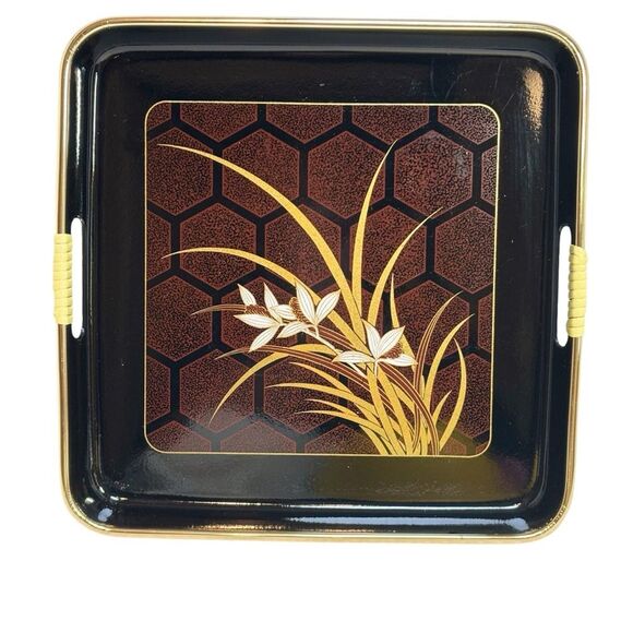 Vintage Himark Nishi Garden Hand Decorated Japanese Lacquerware Tray - Picture 1 of 4